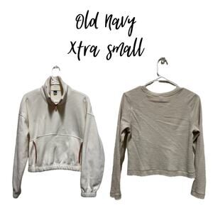 Old Navy XS Fleece zip sweatshirt / Thermal long sleeve shirt Bundle